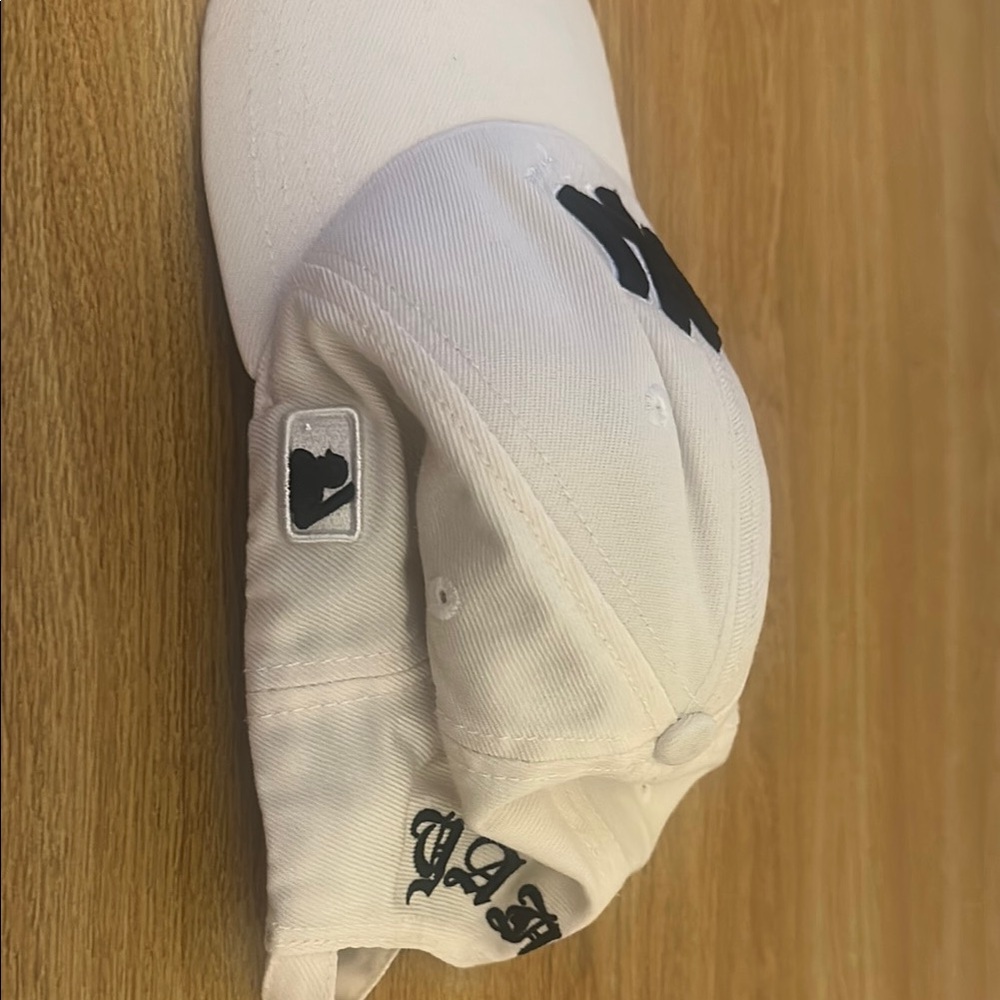 White Baseball Cap with Black Logo